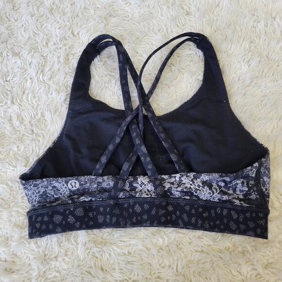 Lululemon Energy Bra Overlace Energy Bra Ice Grey Black 4 - Picture 4 of 6